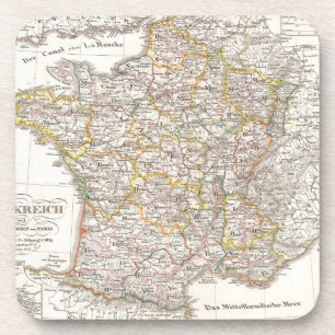 Vintage Map of France (1850) Coaster