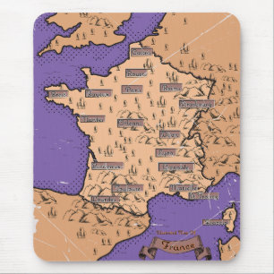 Vintage Map of France Mouse Mat