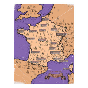 Vintage Map of France Photo Print