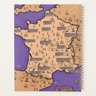 Vintage Map of France Planner