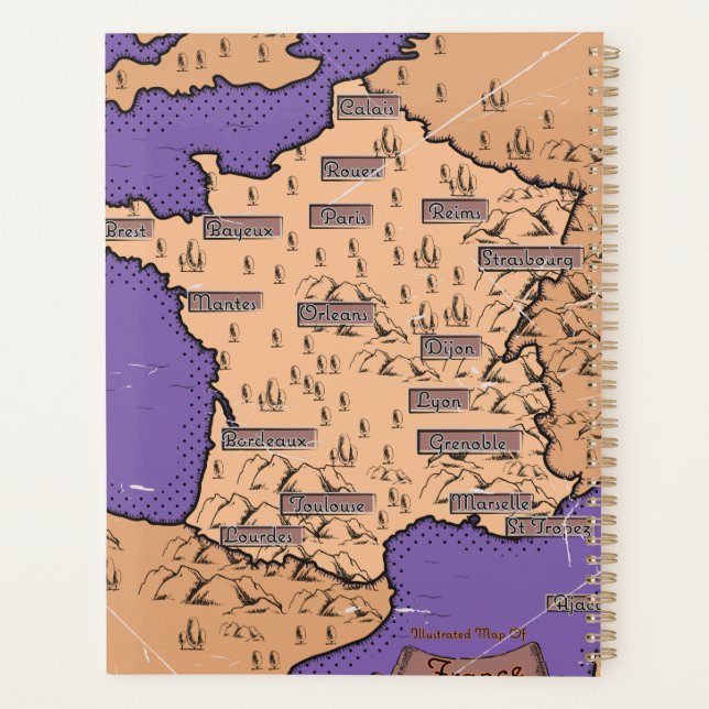 Vintage Map of France Planner (Back)