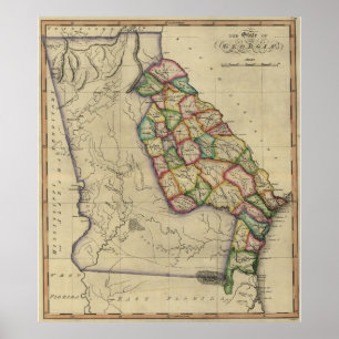 Vintage Map of Georgia (1817) Poster