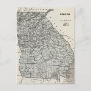 Vintage Map of Georgia (1845) Postcard