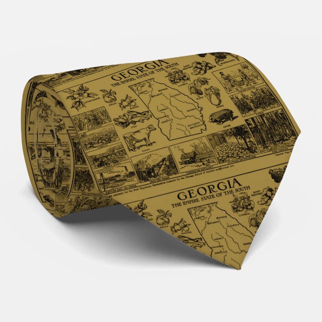 Vintage Map of Georgia (1912) - Tan Tie (Rolled)