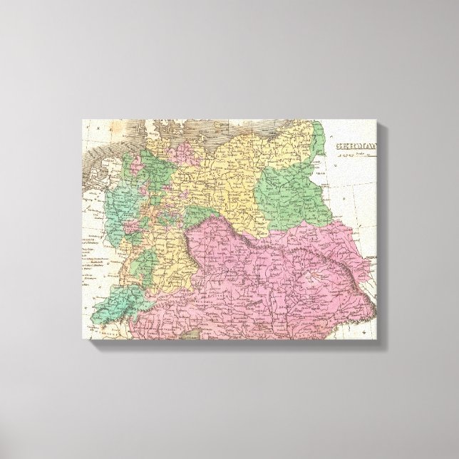Vintage Map of Germany (1827) Canvas Print (Front)