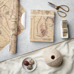 Vintage Map of Gettysburg and Vicinity, July 1863 Wrapping Paper