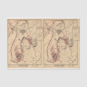 Vintage Map of Gettysburg, July 1863 Decoupage Tissue Paper