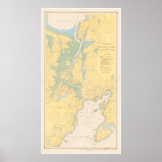 Vintage Map of Gloucester MA (1949) Poster (Front)