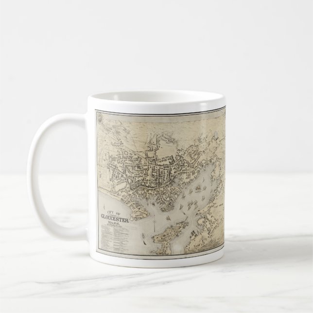 Vintage Map of Gloucester Massachusetts (1873) Coffee Mug (Left)