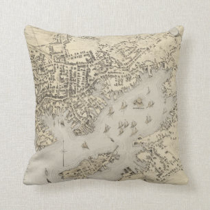 Vintage Map of Gloucester Massachusetts (1873) Cushion