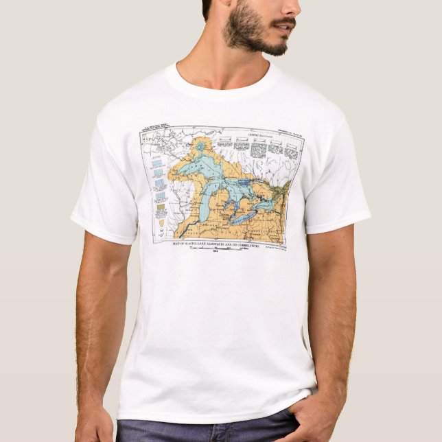 Vintage Map of Great Lakes T-Shirt (Front)