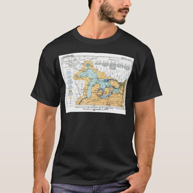 Vintage Map of Great Lakes T-Shirt (Front)