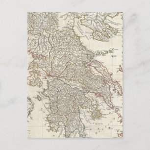 Vintage Map of Greece (1794) Postcard