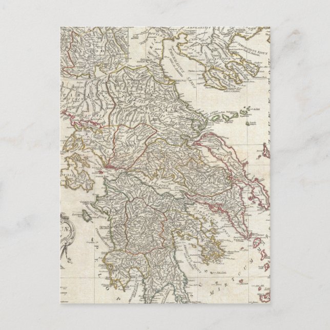 Vintage Map of Greece (1794) Postcard (Front)