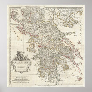 Vintage Map of Greece (1794) Poster