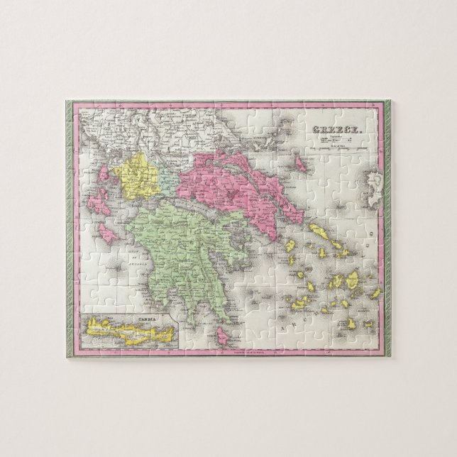 Vintage Map of Greece (1853) Jigsaw Puzzle (Horizontal)