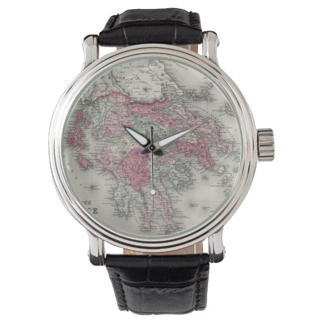 Vintage Map of Greece (1865) Watch (Front)