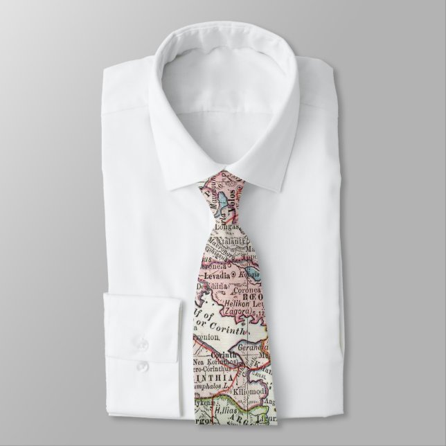 Vintage Map of Greece (1903) 2 Tie (Tied)