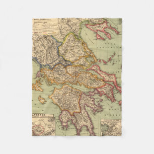 Vintage Map of Greece (1903) Fleece Blanket