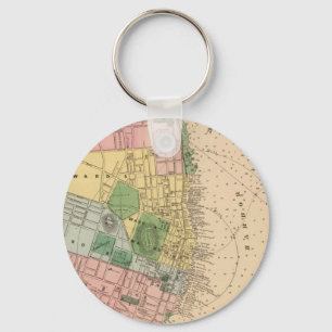Vintage Map of Halifax Nova Scotia (1878) Key Ring