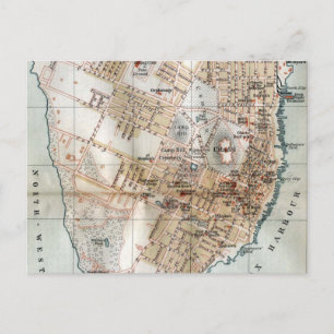 Vintage Map of Halifax Nova Scotia (1890) Postcard