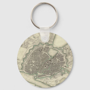 Vintage Map of Hamburg Germany (1841) Key Ring