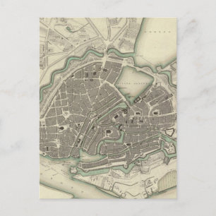 Vintage Map of Hamburg Germany (1841) Postcard