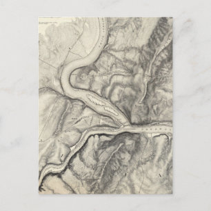 Vintage Map of Harpers Ferry (1863) Postcard