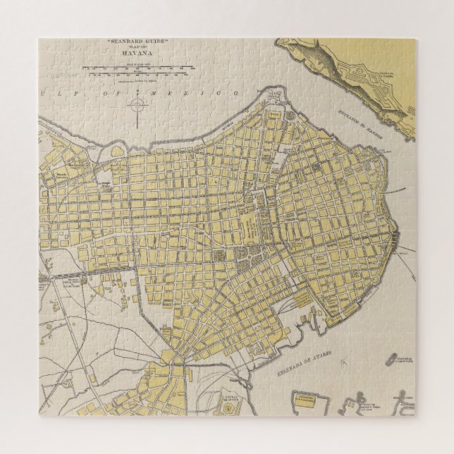Vintage Map of Havana Cuba (1905) Jigsaw Puzzle (Vertical)