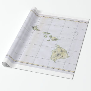 Vintage Map of Hawaii (1883) Wrapping Paper
