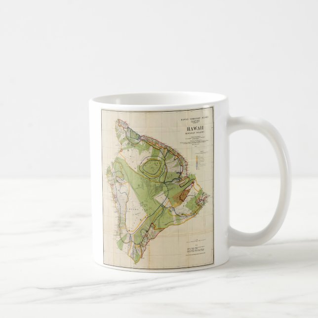 Vintage Map of Hawaii Island (1906) Coffee Mug (Right)