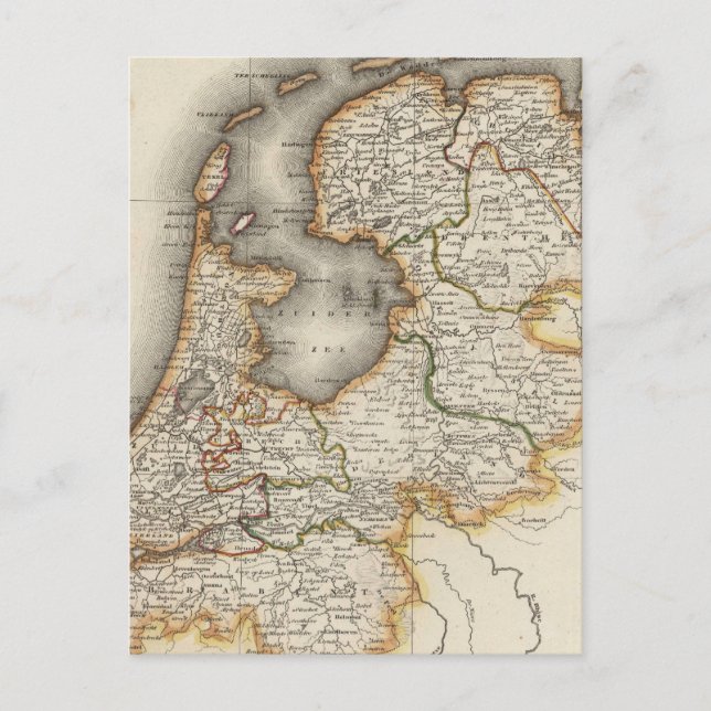 Vintage Map of Holland (1817) Postcard (Front)