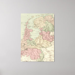 Vintage Map of Holland (1873) Canvas Print
