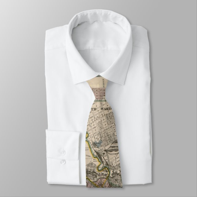 Vintage Map of Houston Texas (1895) Tie (Tied)