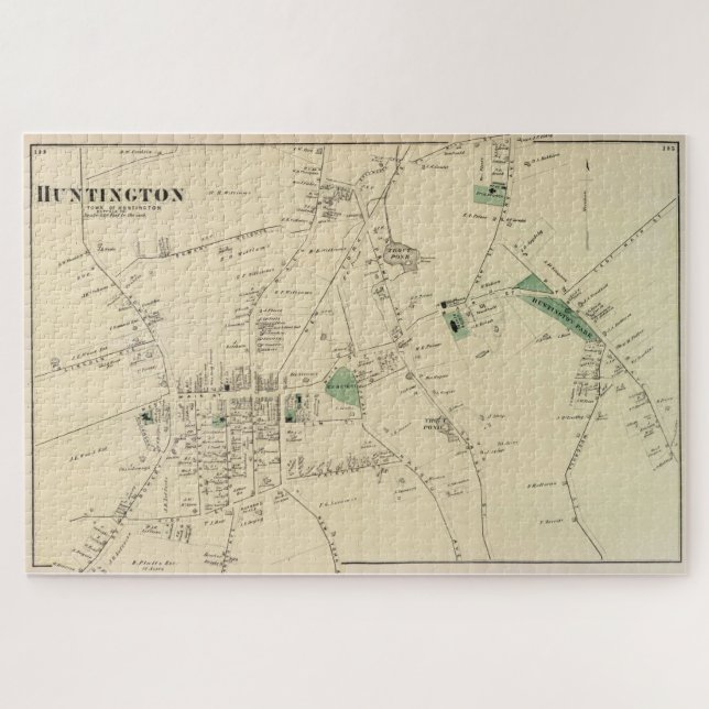 Vintage Map of Huntington NY (1873) Jigsaw Puzzle (Horizontal)