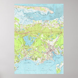 Vintage Map of Hyannis Massachusetts (1961) Poster