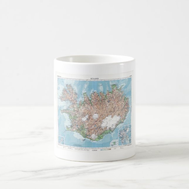 Vintage Map of Iceland Coffee Mug (Center)