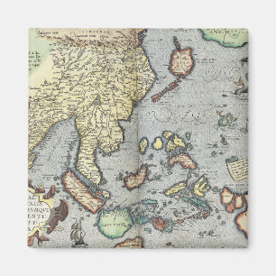 Vintage Map of India 1592 Magnet
