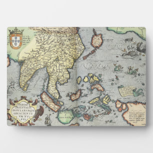 Vintage Map of India 1592 Plaque
