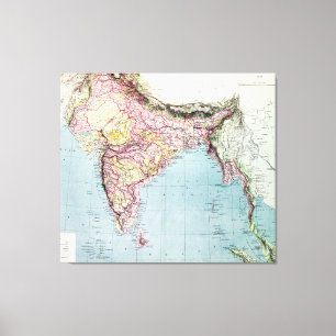 Vintage Map of India   1877 Canvas Print
