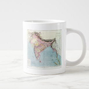 Vintage Map of India   1877 Large Coffee Mug