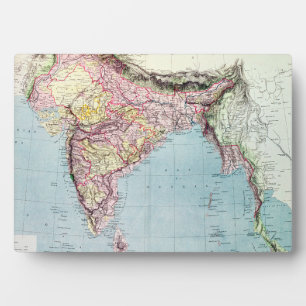 Vintage Map of India 1877 Plaque