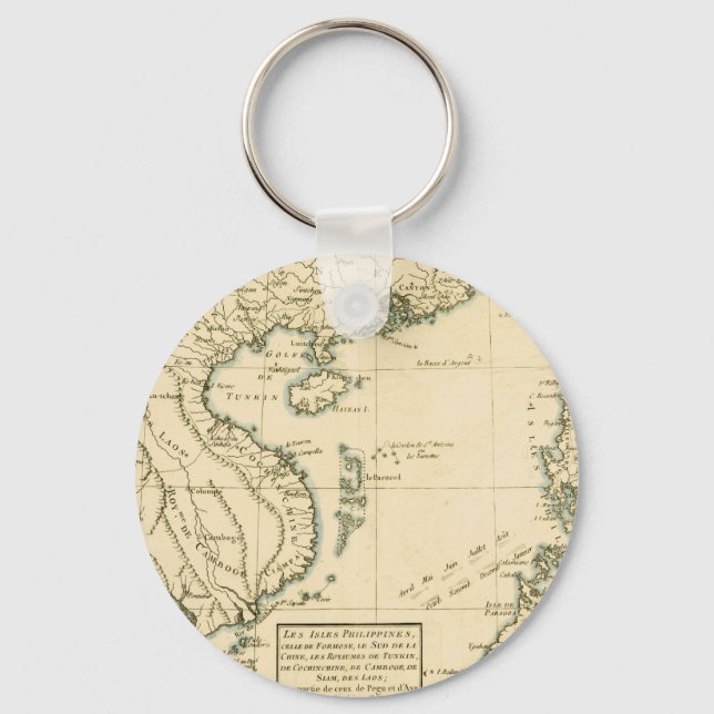 Vintage Map of India |  Indian Ocean Key Ring (Front)