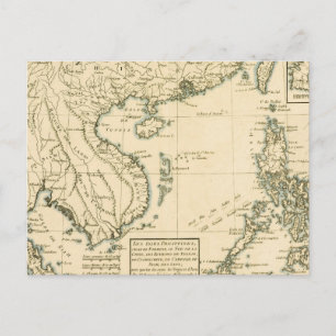 Vintage Map of India Indian Ocean Postcard