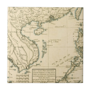 Vintage Map of India Indian Ocean Tile