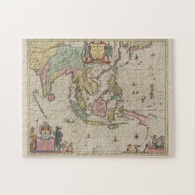 Vintage Map of Indonesia (1665) Jigsaw Puzzle (Horizontal)