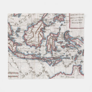 Vintage Map of Indonesia (1780) Fleece Blanket