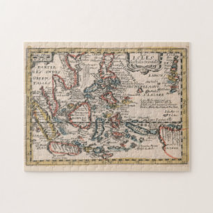 Vintage Map of Indonesia and The Philippines 1659 Jigsaw Puzzle
