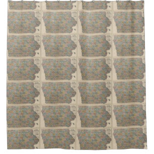 Vintage Map of Iowa (1875) Shower Curtain