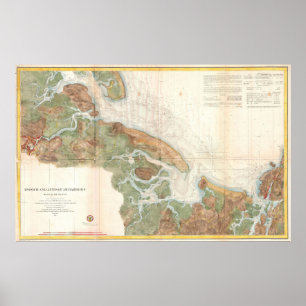 Vintage Map of Ipswich and Annisquam Harbor (1857) Poster
